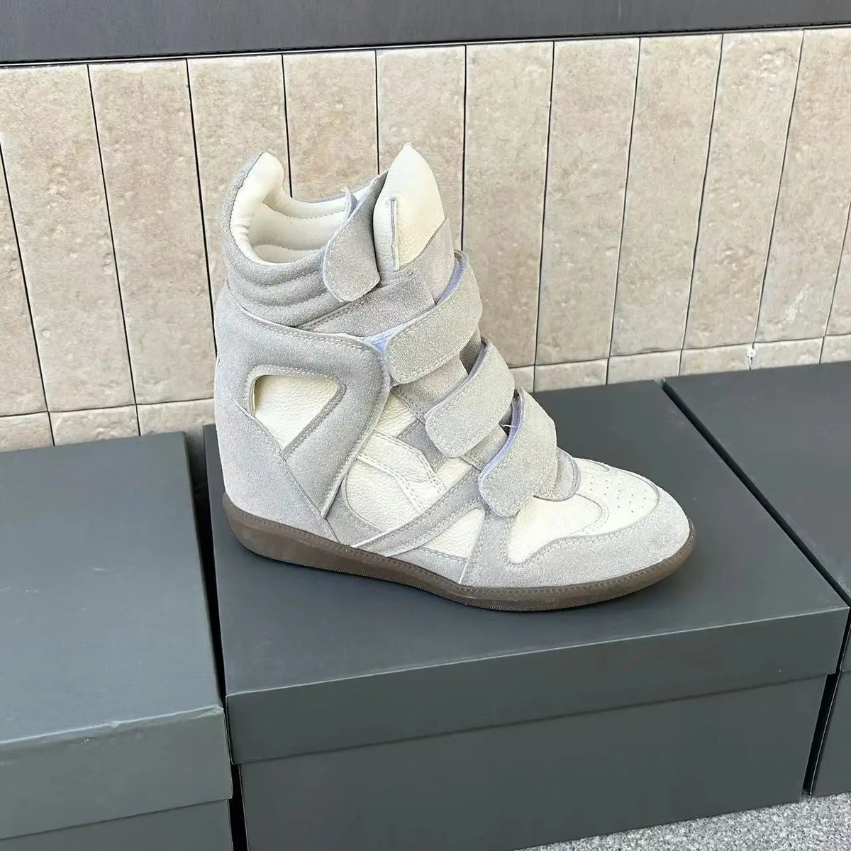 Women's Ankle Boots New 2026 Genuine Leather High Platform Sneakers Fashionable 8CM Wedge Heels Snow Boots Design Women Shoes