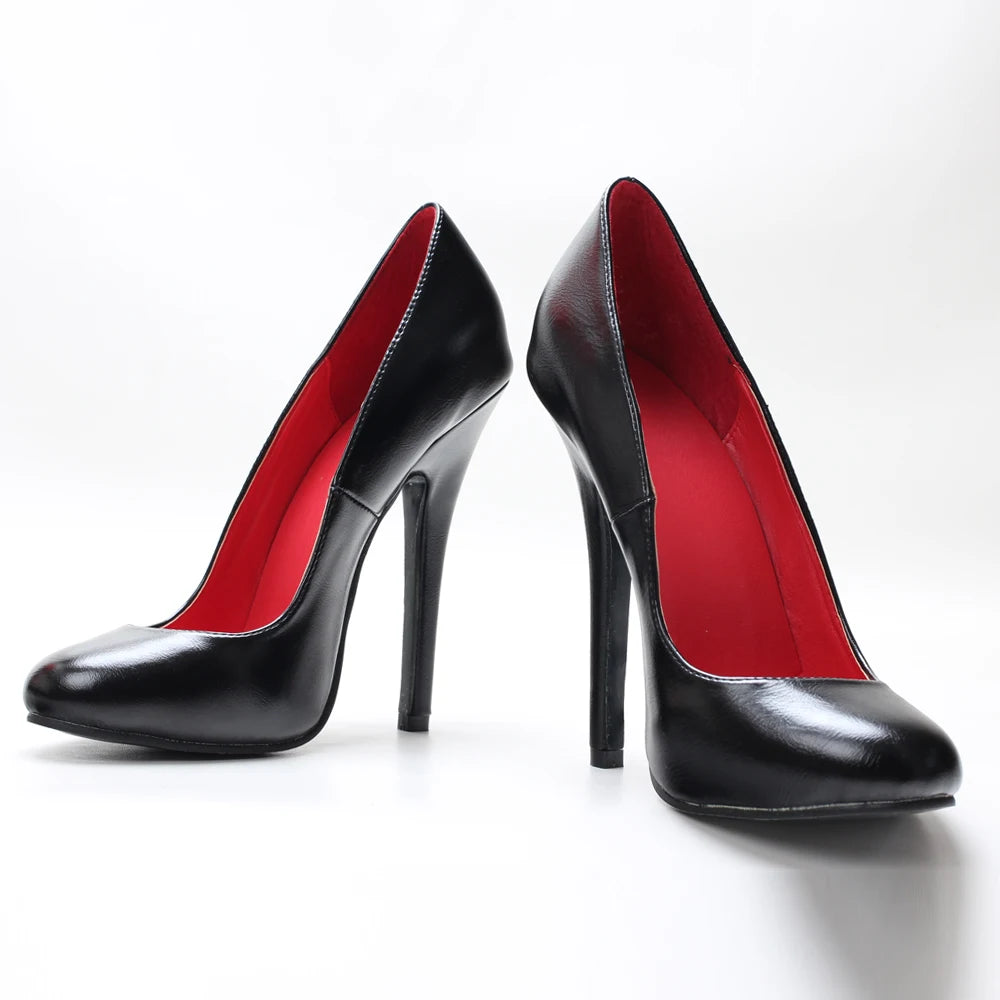 5.5 Inch Stiletto Ultra High Unisex OldHollywood Vintage Fashion Round Toe Pump Plus Size Shoes