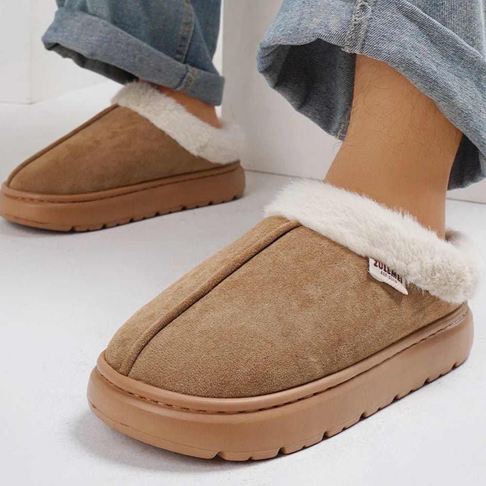 Litfun Platform Women Fluffy Slippers Winter High Quality Plush Women Cotton Shoes Ladies Fur House Slippers Warm Fuzzy Slides