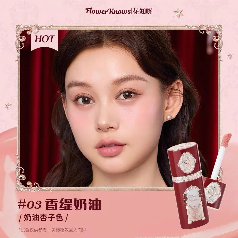 Flower Knows Shells Jewel Collection Embossed Silk Satin Blusher Expands Shrink Cheek Vintage Pearl Makeup