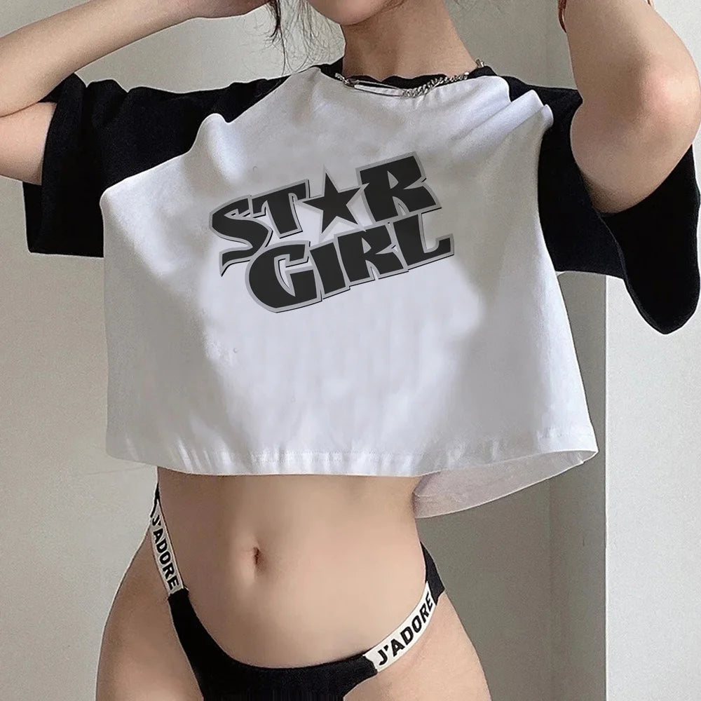 Y2k Star Girl fairy grunge  goth crop top girl 90s kawai gothic  fairycore t-shirts cropped