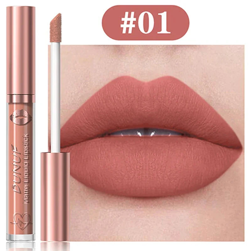 18 Color Waterproof Lip Gloss Nude Apricot Matte Liquid Lipstick Transparent Lip Oil Sexy Rose Red Velvet Matte Lipstick Make Up