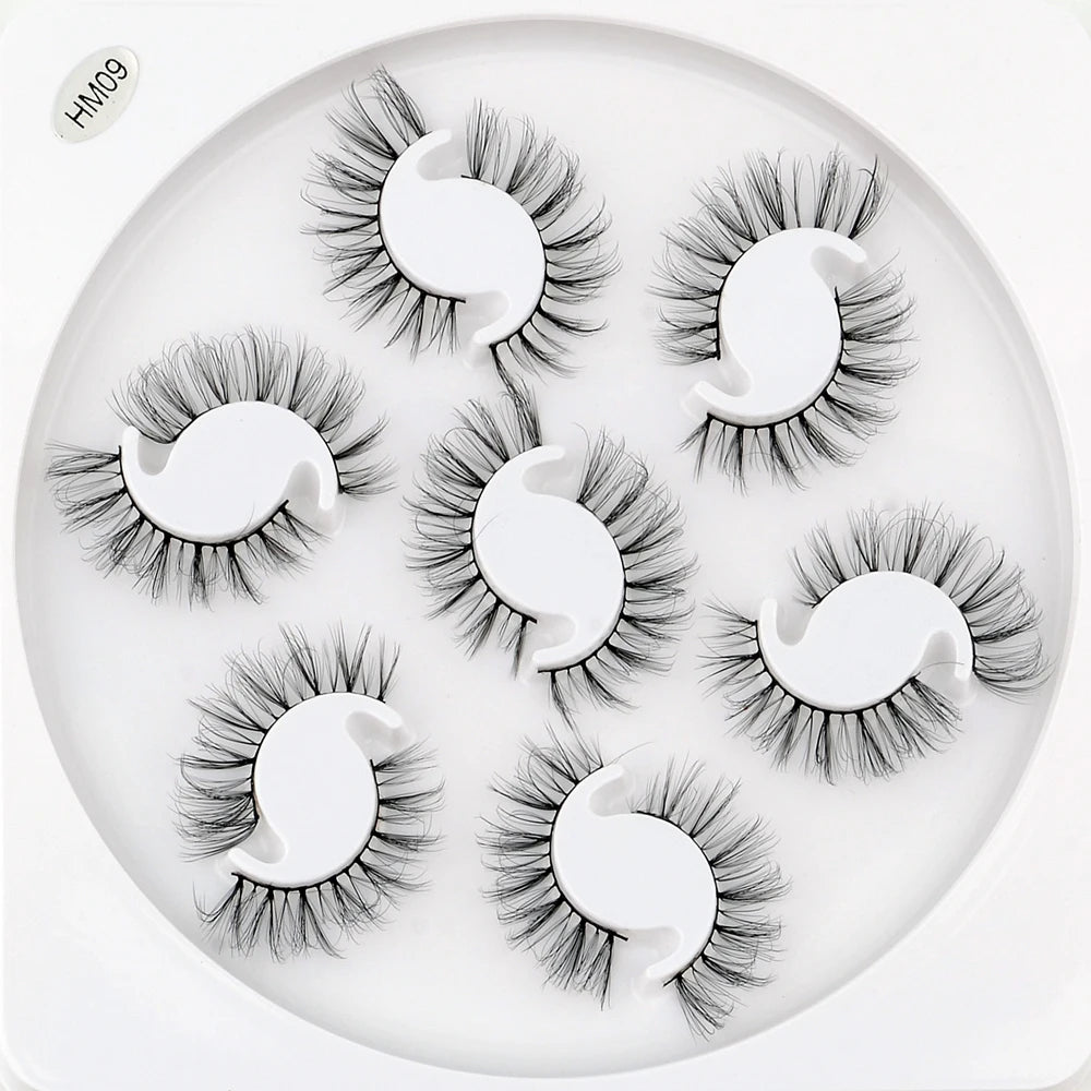 7/10 Pairs Faux Mink Strip Lashes 3D Mink Eyelashes Reusable Fluffy Make Up False Lashes extenstion