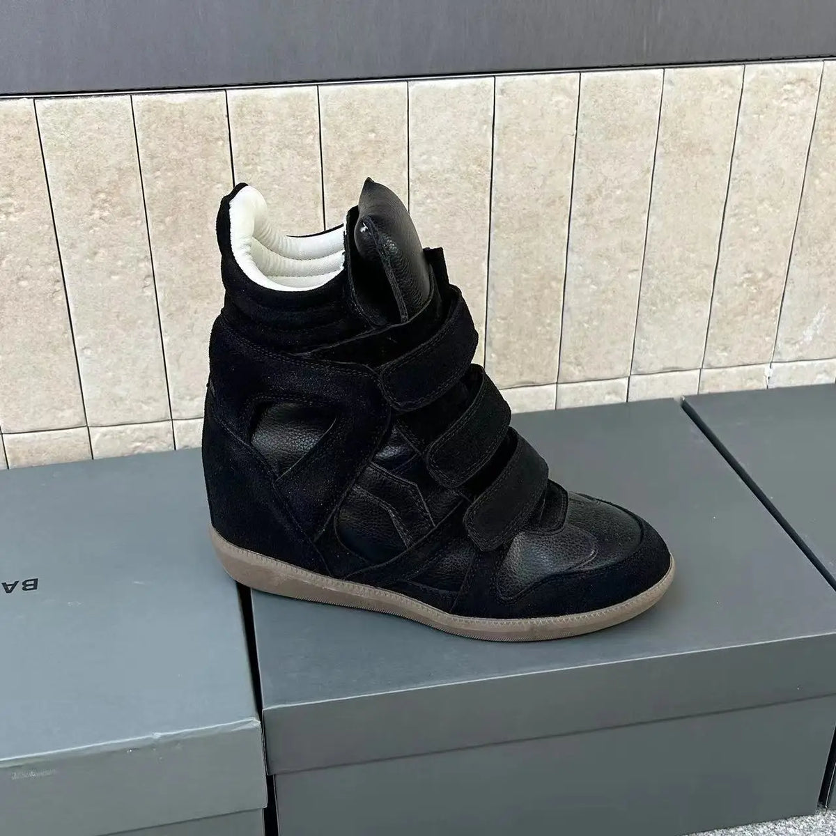 Women's Ankle Boots New 2026 Genuine Leather High Platform Sneakers Fashionable 8CM Wedge Heels Snow Boots Design Women Shoes