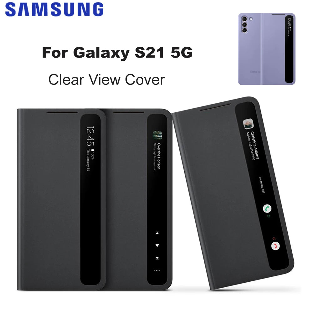 For Galaxy S21 5G Smart View Flip Mirror Case Samsung S21 Clear View Cover LED Cover S-View Cases EF-ZG991