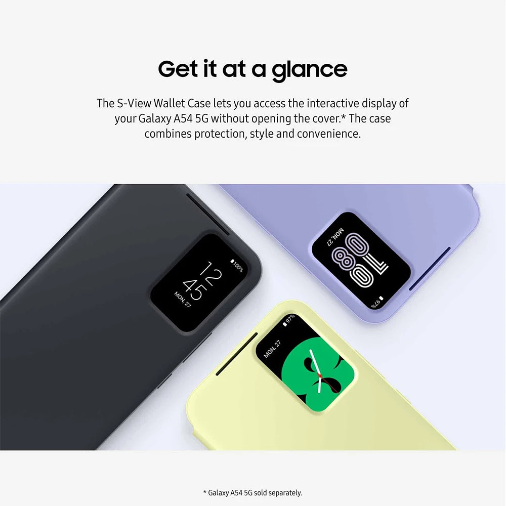 Original For Samsung Galaxy A54 5G Smart View Wallet Case EF-ZA546