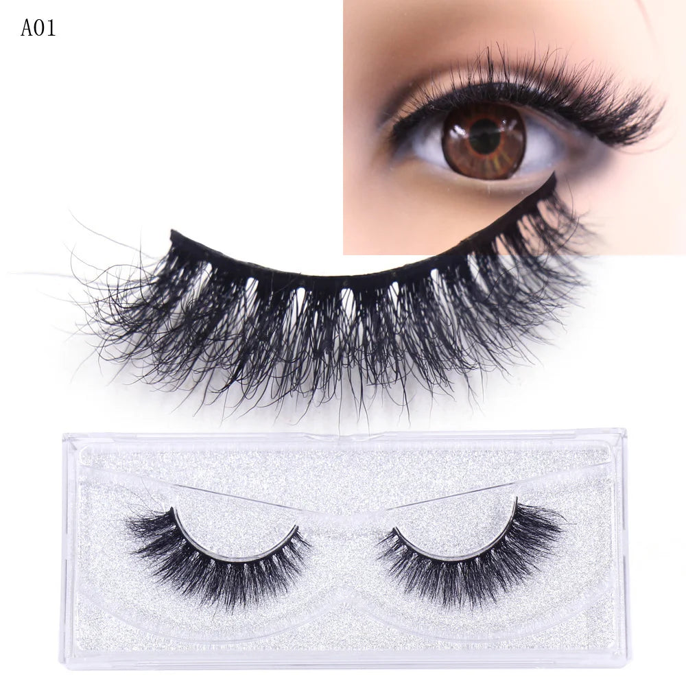 LEHUAMAO Mink Lashes 3D False Eyelashes Natural Makeup Mink Eyelash Extension Make Up Real Siberian Mink Full Strip Eyelashe A01