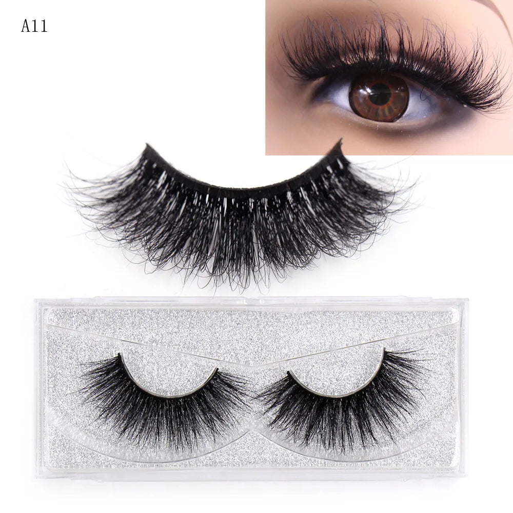 LEHUAMAO Mink Lashes 3D False Eyelashes Natural Makeup Mink Eyelash Extension Make Up Real Siberian Mink Full Strip Eyelashe A01
