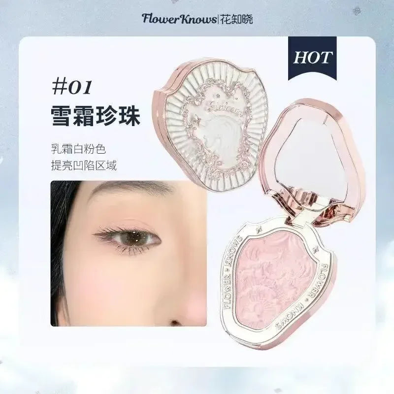 Flower Knows Little Angel Series Blush Cream Embossed Blush 6g Lasting Natural Waterproof Blush Cosmetic