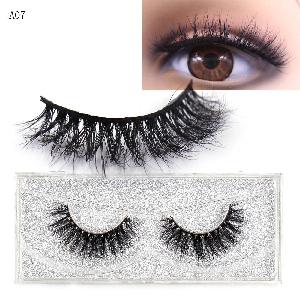 LEHUAMAO Mink Lashes 3D False Eyelashes Natural Makeup Mink Eyelash Extension Make Up Real Siberian Mink Full Strip Eyelashe A01