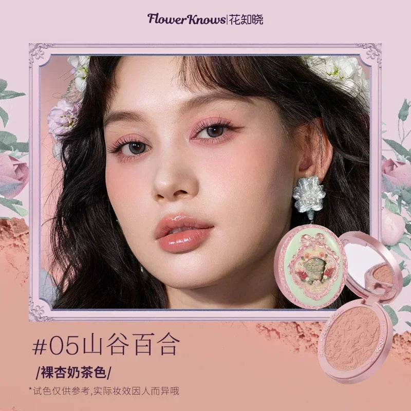 Flower Knows Little Angel Series Blush Cream Embossed Blush 6g Lasting Natural Waterproof Blush Cosmetic