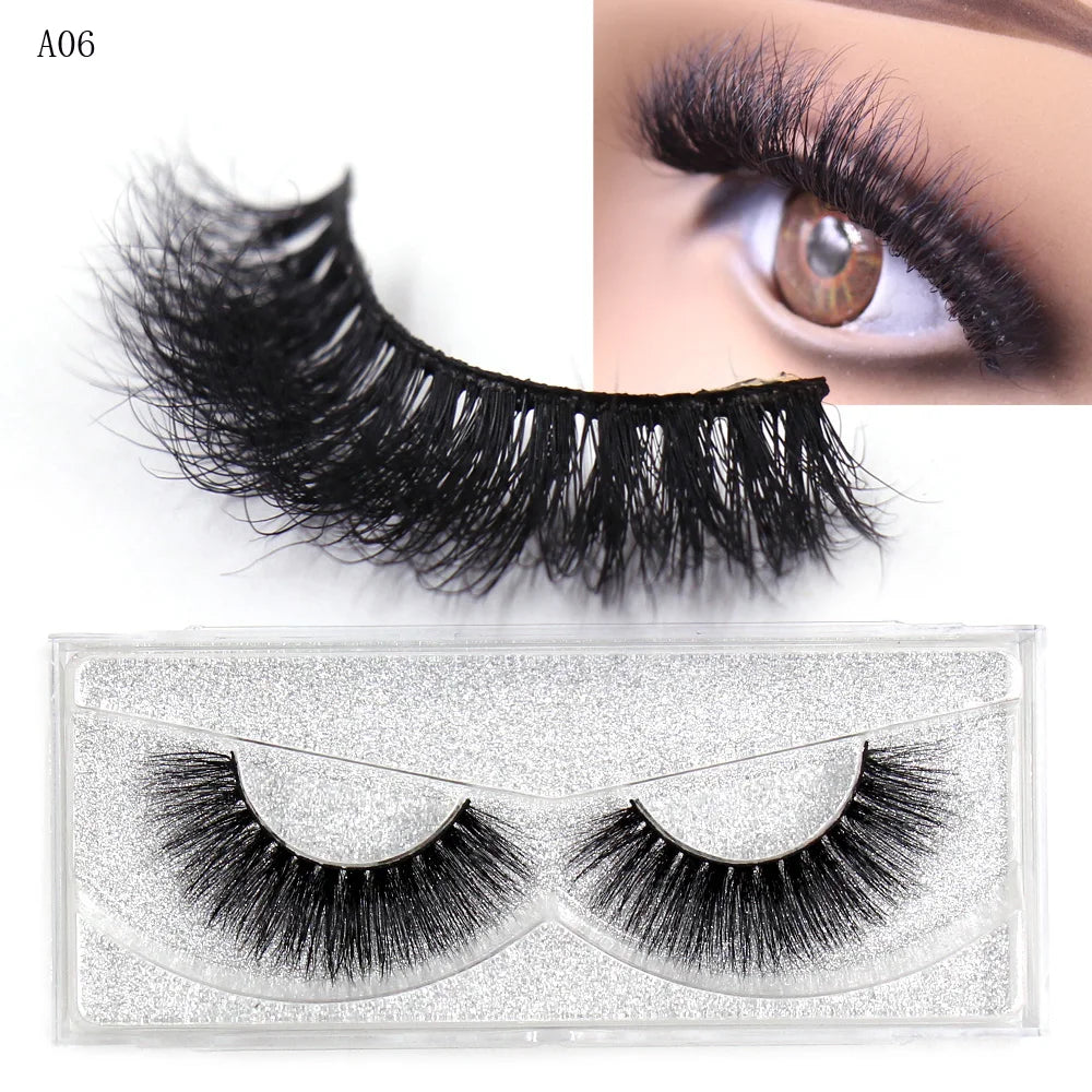 LEHUAMAO Mink Lashes 3D False Eyelashes Natural Makeup Mink Eyelash Extension Make Up Real Siberian Mink Full Strip Eyelashe A01