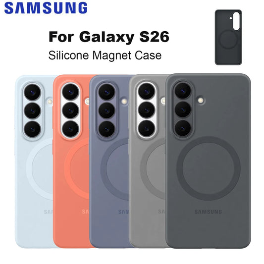 Original Samsung Silicone Magnetic Smartphone Case for Galaxy S26 Phone Case with Magnetic Protective Case