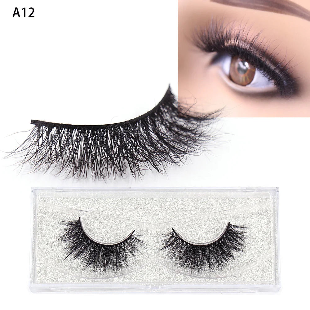 LEHUAMAO Mink Lashes 3D False Eyelashes Natural Makeup Mink Eyelash Extension Make Up Real Siberian Mink Full Strip Eyelashe A01