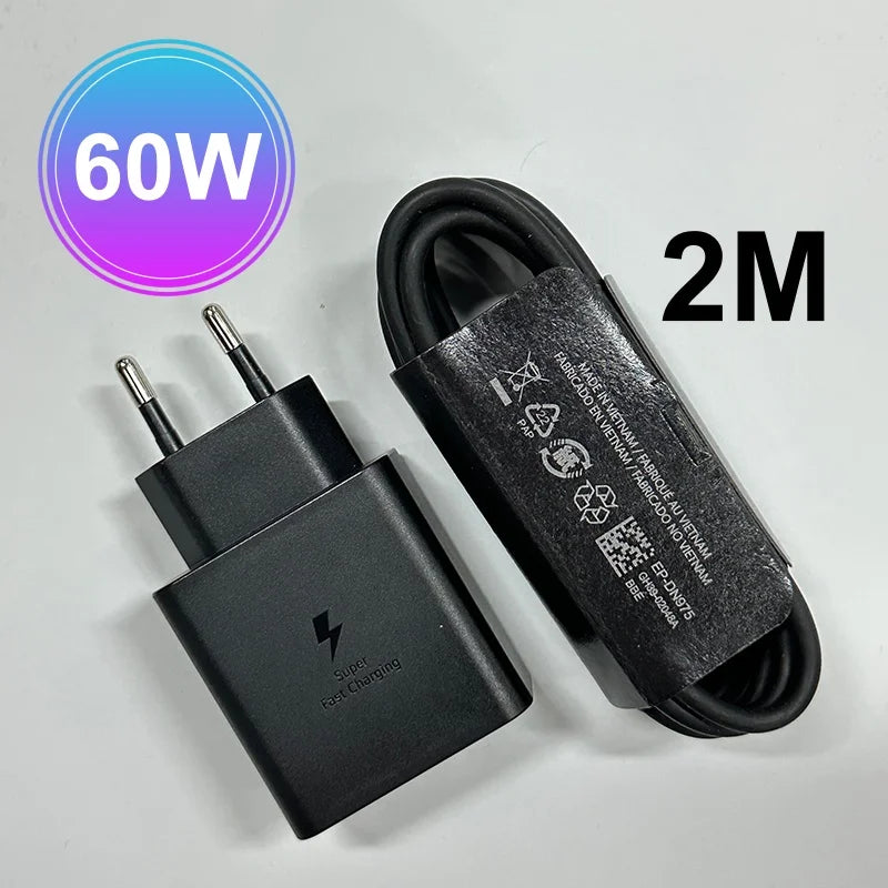 Original Samsung 60W PD Charger Super Fast Charger Type C Galaxy S26 S25 S24 S23 S22 Ultra Plus A16 A55 Z Fold 8 7 for iphone 17