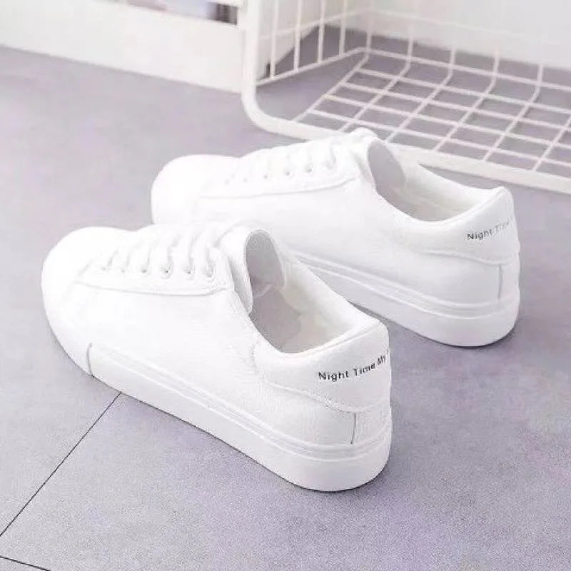 2024 New Women Sneakers Fashion Breathble Vulcanized Shoes Pu Leather Platform Shoes White Lace Up Casual Shoes Zapatos Mujer