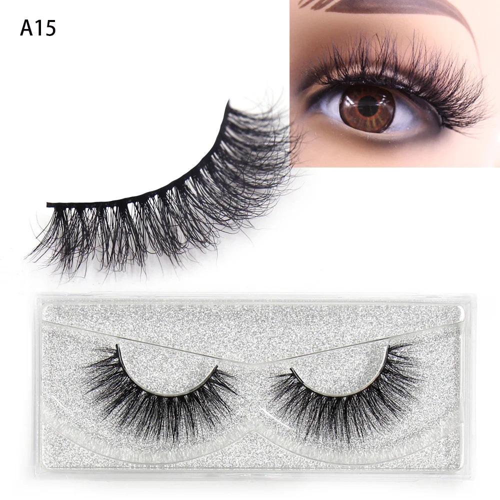 LEHUAMAO Mink Lashes 3D False Eyelashes Natural Makeup Mink Eyelash Extension Make Up Real Siberian Mink Full Strip Eyelashe A01