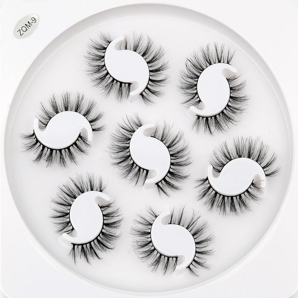 7/10 Pairs Faux Mink Strip Lashes 3D Mink Eyelashes Reusable Fluffy Make Up False Lashes extenstion
