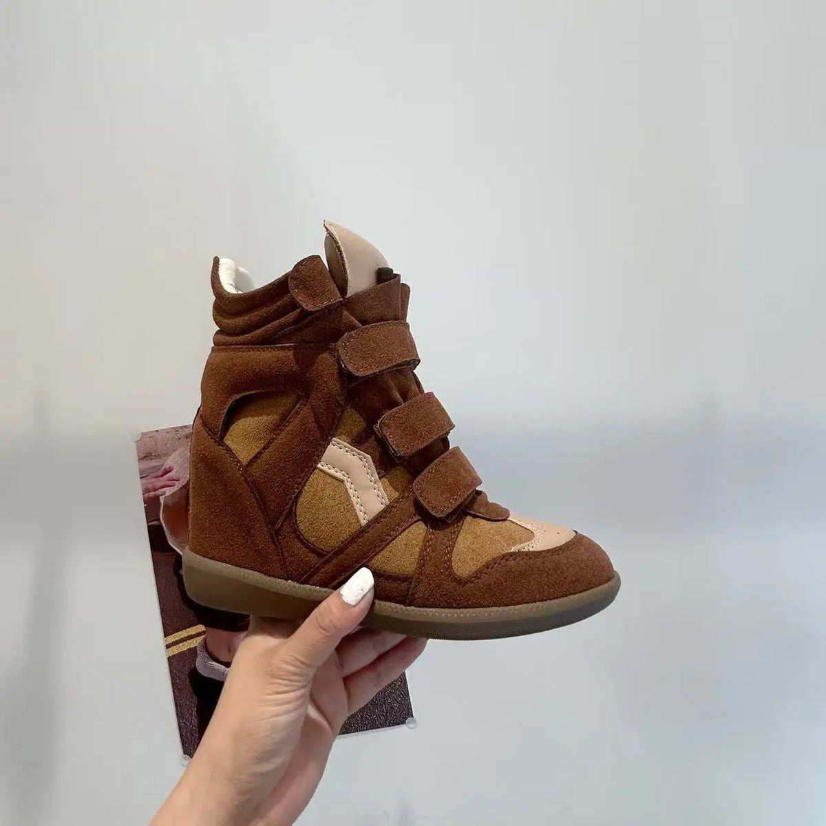 Women's Ankle Boots New 2026 Genuine Leather High Platform Sneakers Fashionable 8CM Wedge Heels Snow Boots Design Women Shoes