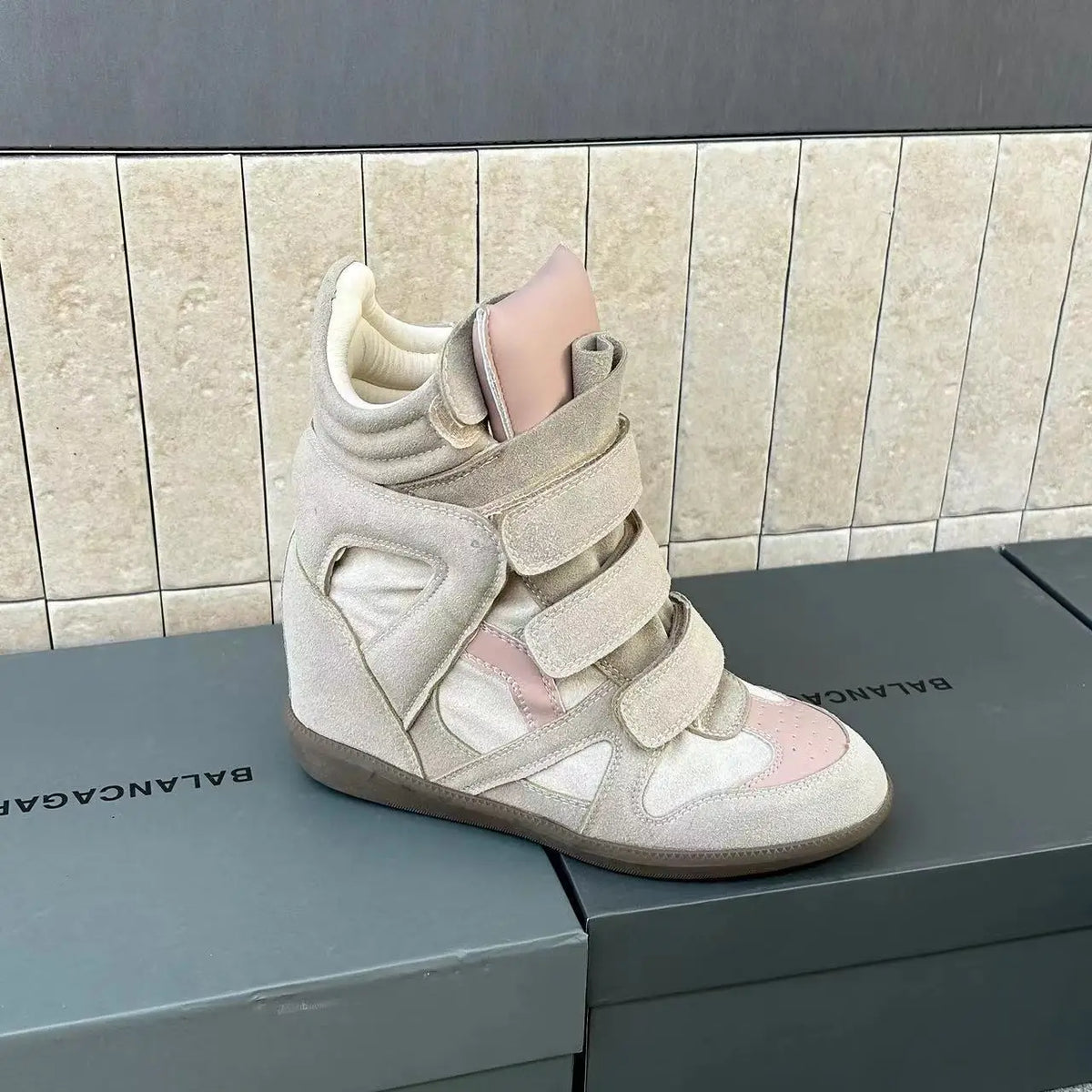 Women's Ankle Boots New 2026 Genuine Leather High Platform Sneakers Fashionable 8CM Wedge Heels Snow Boots Design Women Shoes