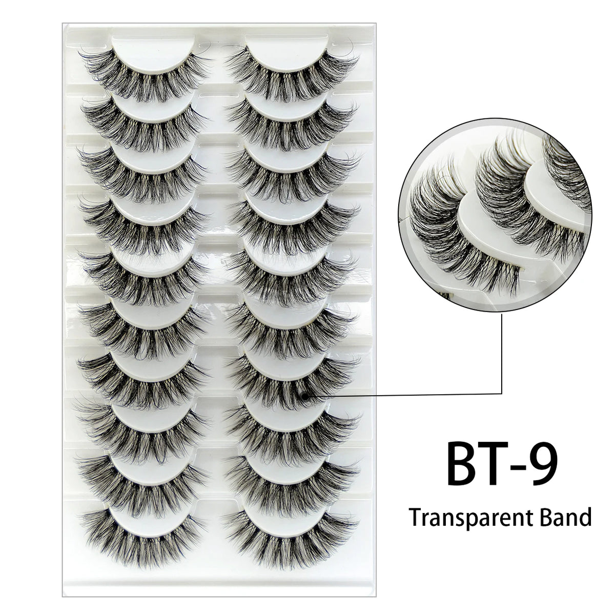 7/10 Pairs Faux Mink Strip Lashes 3D Mink Eyelashes Reusable Fluffy Make Up False Lashes extenstion