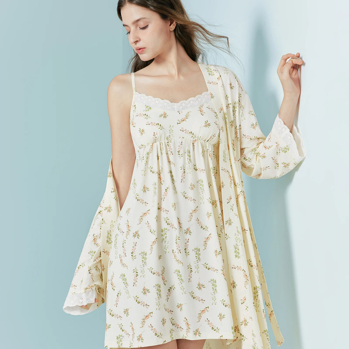 SUJIIN Women's Pajamas and Robes Casual Modal Floral Cami Dress Pajamas Sets 2026 Summer Casual Loungewear 2 Piece Set XJ017