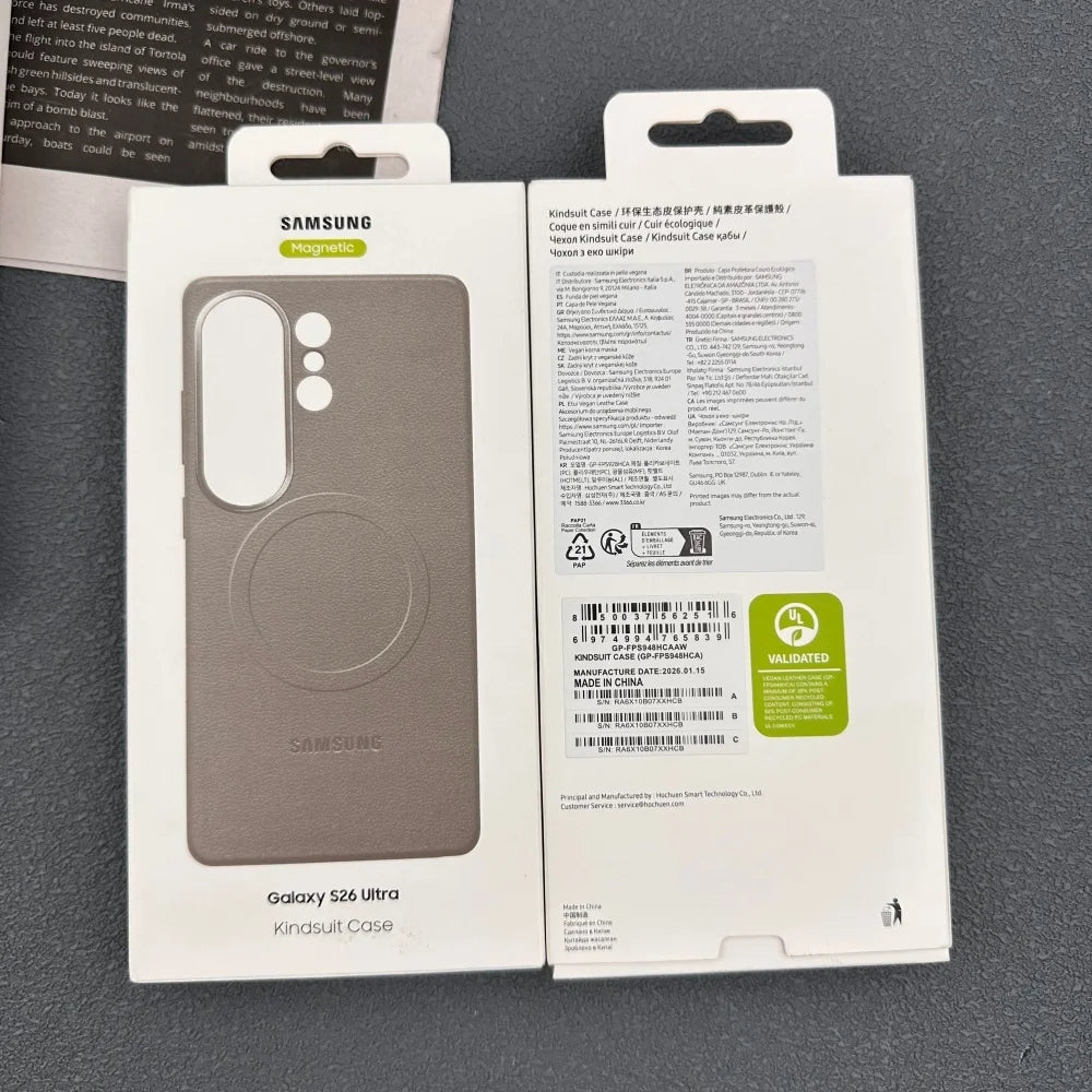 Original Leather For Magsafe Shockproof Case Samsung S26 Ultra S26Plus S26+ S 26 Slim Camera Protector Wireless Charging Cover