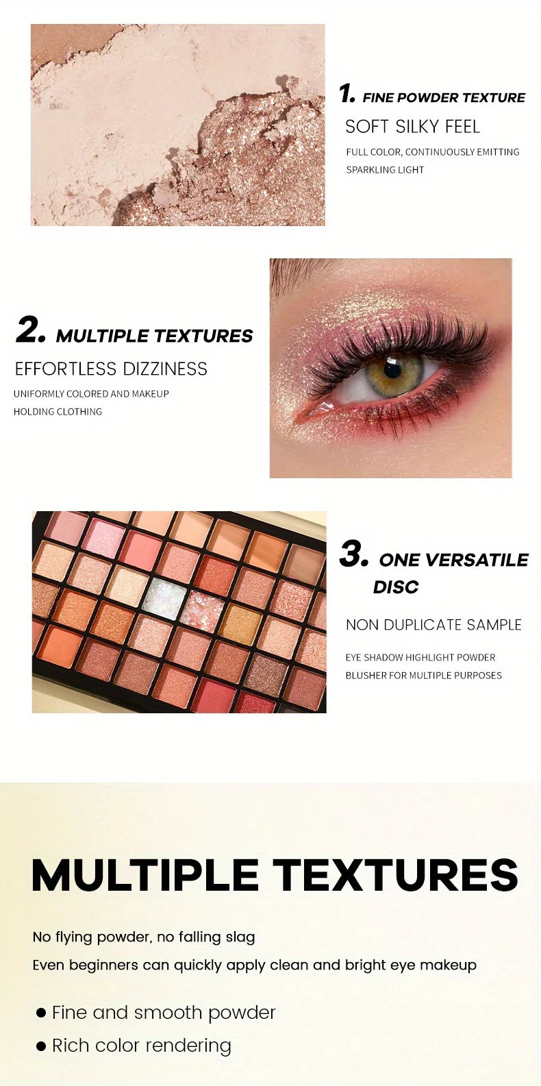 40 Color Eyeshadow Palette, Highly Pigmented Long-Lasting Blendable Earth Tone & Macaron Eye Shadow, Matte Shimmer Finishes Makeup Kit for Daily Dating Music Festival Beach Party, Gift for Women